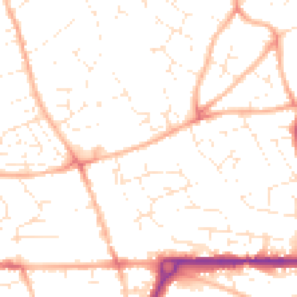 Daytime road noise heatmap for PL25 3AT