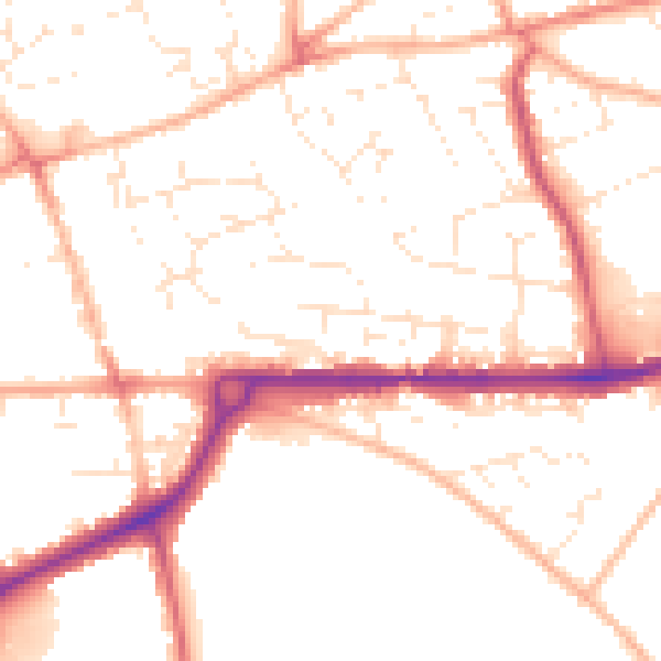 Daytime road noise heatmap for PL25 3BA
