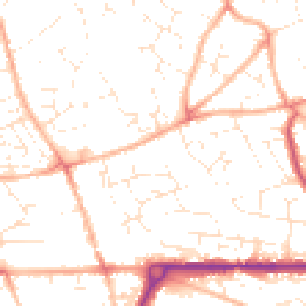 Daytime road noise heatmap for PL25 3BH