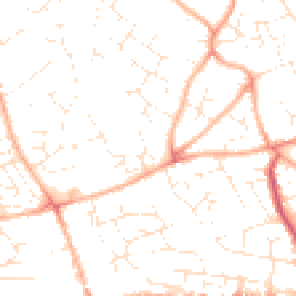 Daytime road noise heatmap for PL25 3BN