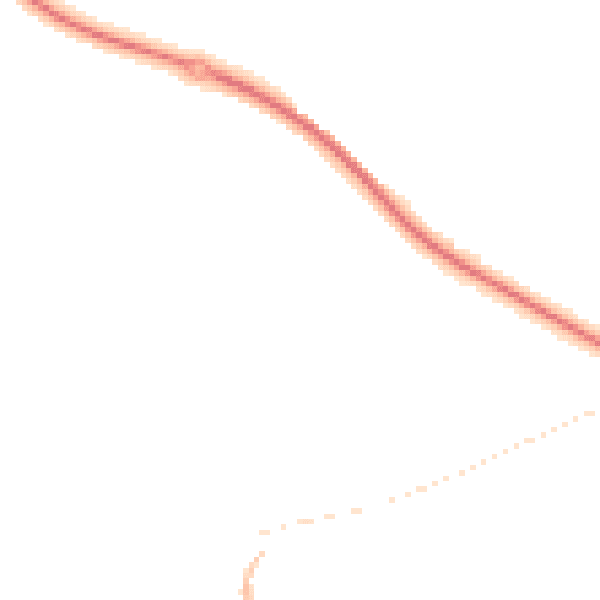 Night-time road noise heatmap for PL25 3DL