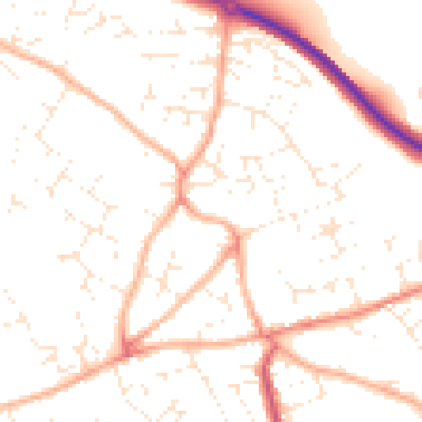 Daytime road noise heatmap for PL25 3DP