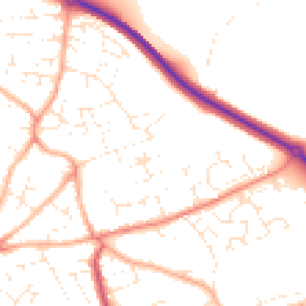 Daytime road noise heatmap for PL25 3DY
