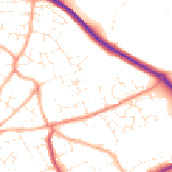 Daytime road noise heatmap for PL25 3DZ