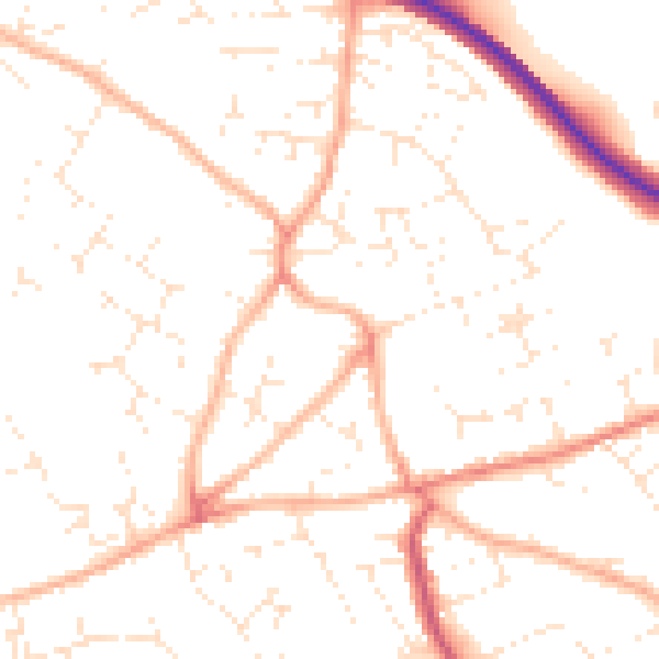 Daytime road noise heatmap for PL25 3EE