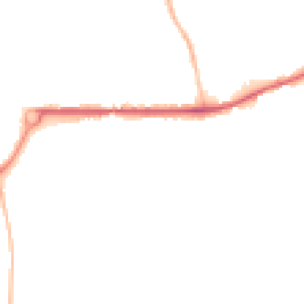 Night-time road noise heatmap for PL25 3FF