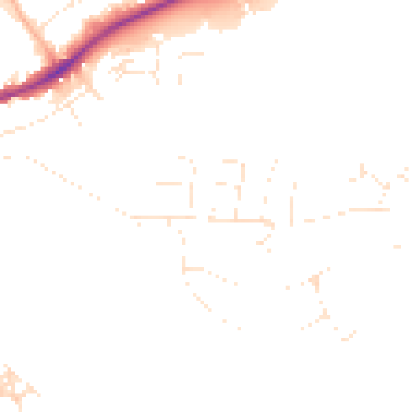 Daytime road noise heatmap for PL25 3PQ