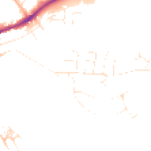 Daytime road noise heatmap for PL25 3PR