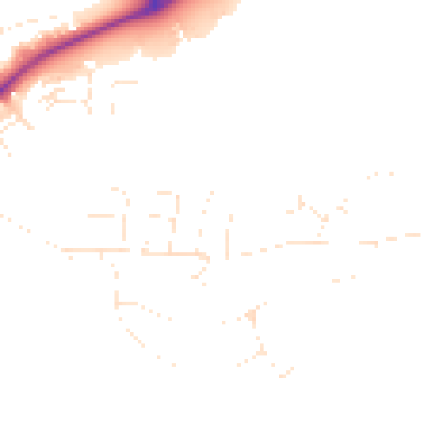 Daytime road noise heatmap for PL25 3QB