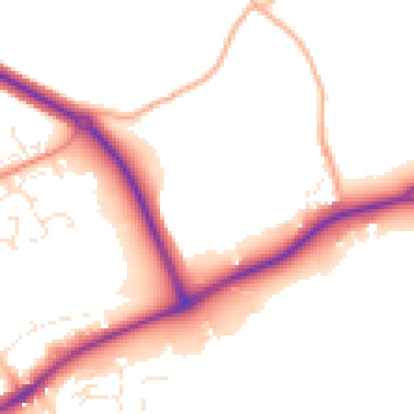 Daytime road noise heatmap for PL25 3RJ