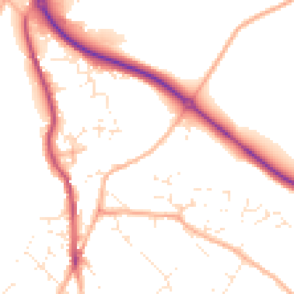 Daytime road noise heatmap for PL25 3TA