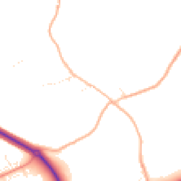 Daytime road noise heatmap for PL25 3TH