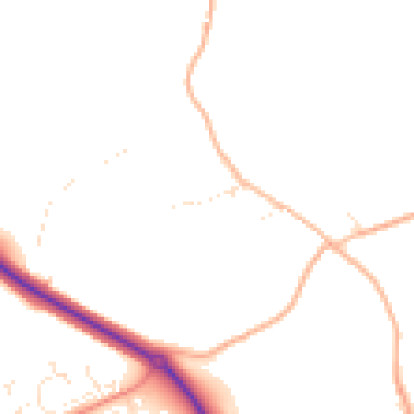 Daytime road noise heatmap for PL25 3TJ