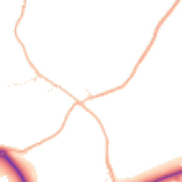 Daytime road noise heatmap for PL25 3TN