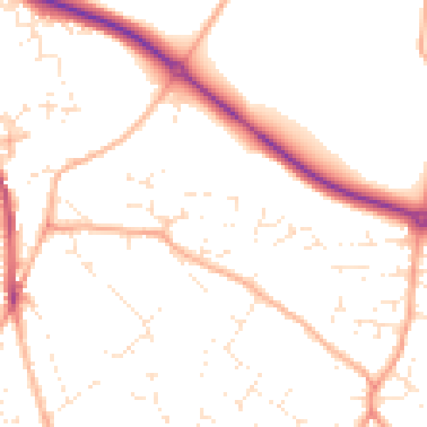Daytime road noise heatmap for PL25 3UZ