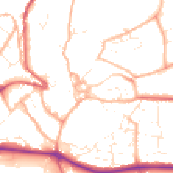 Daytime road noise heatmap for PL25 4AY