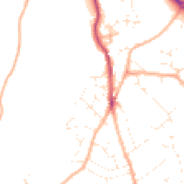 Daytime road noise heatmap for PL25 4EB