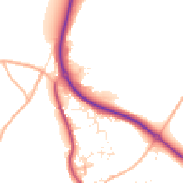 Daytime road noise heatmap for PL25 4EL