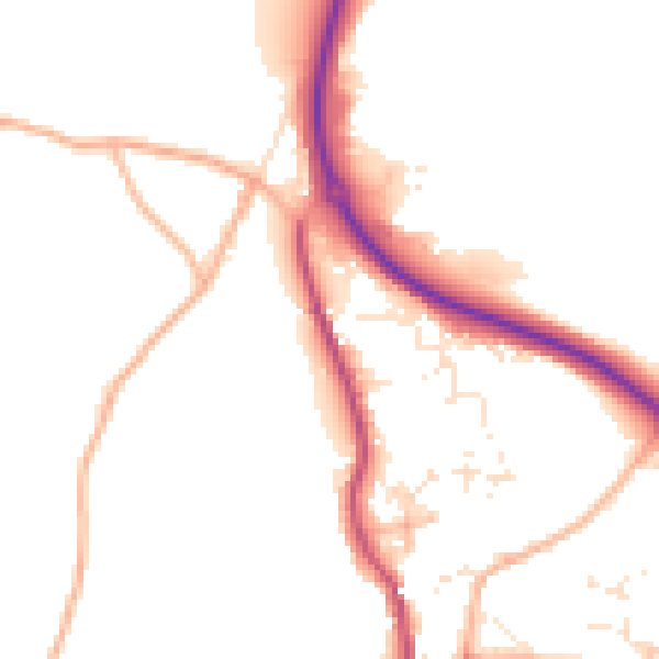 Daytime road noise heatmap for PL25 4FA