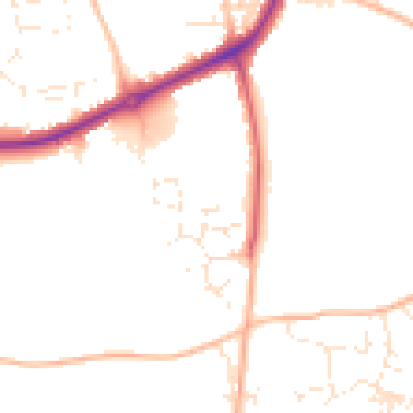 Daytime road noise heatmap for PL25 4FU