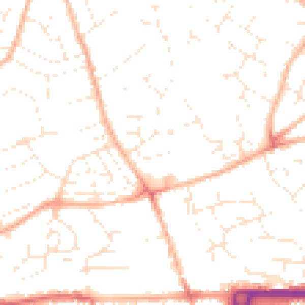 Daytime road noise heatmap for PL25 4HL