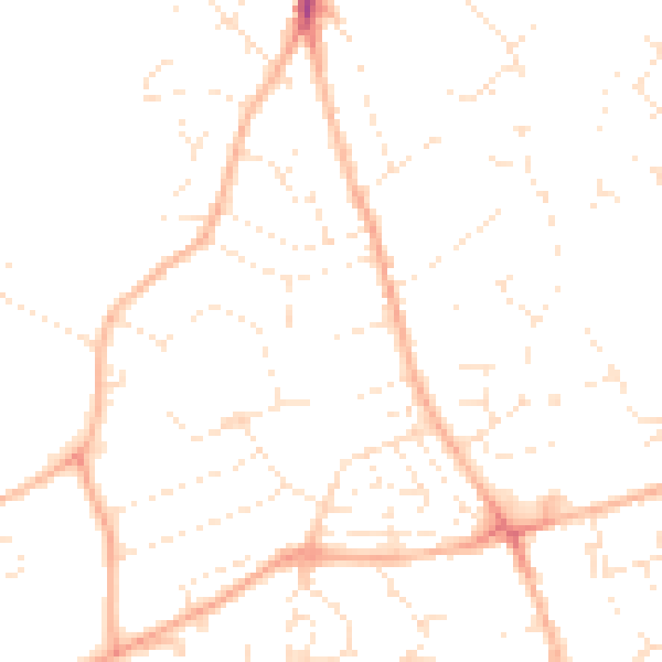 Daytime road noise heatmap for PL25 4JG