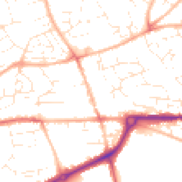 Daytime road noise heatmap for PL25 4NX