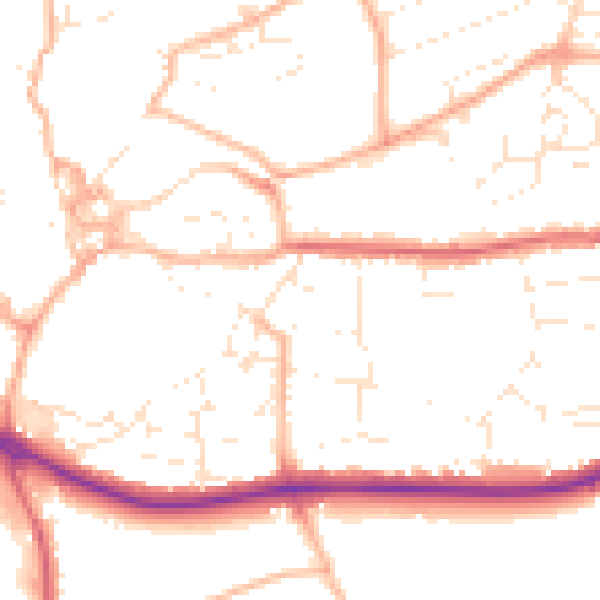 Daytime road noise heatmap for PL25 4PG