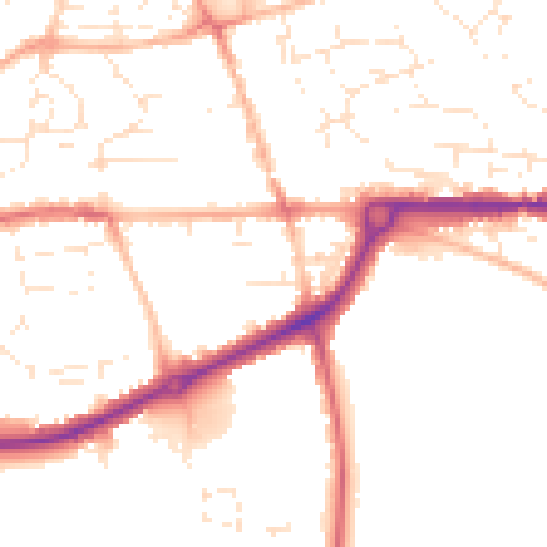 Daytime road noise heatmap for PL25 4PP