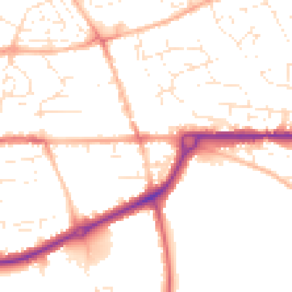 Daytime road noise heatmap for PL25 4PQ