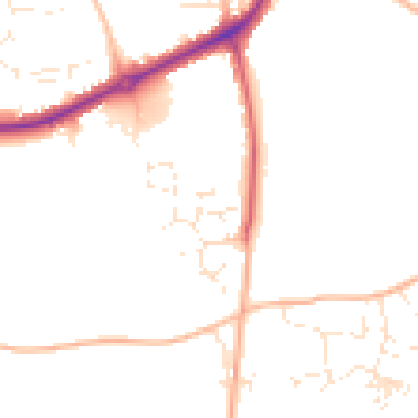 Daytime road noise heatmap for PL25 4PY