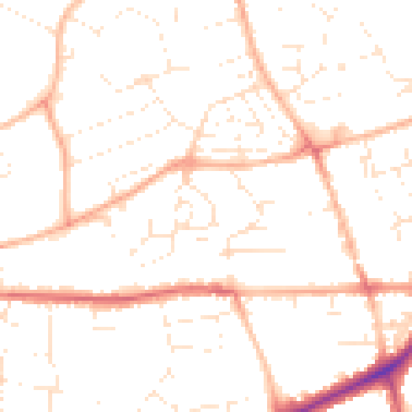Daytime road noise heatmap for PL25 4QU