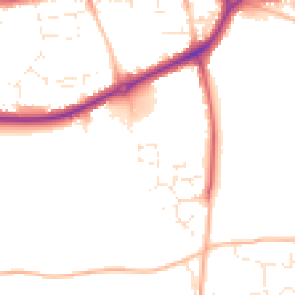 Daytime road noise heatmap for PL25 4RF