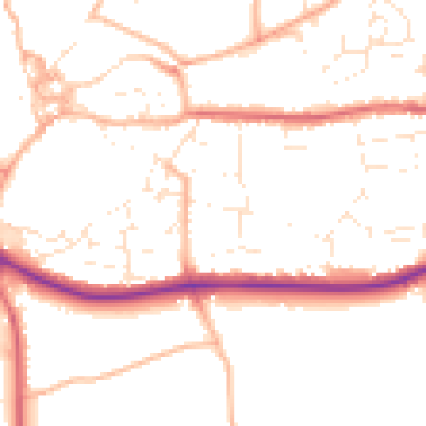 Daytime road noise heatmap for PL25 4ST