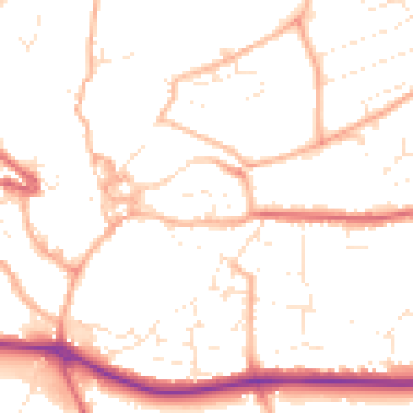 Daytime road noise heatmap for PL25 4TS