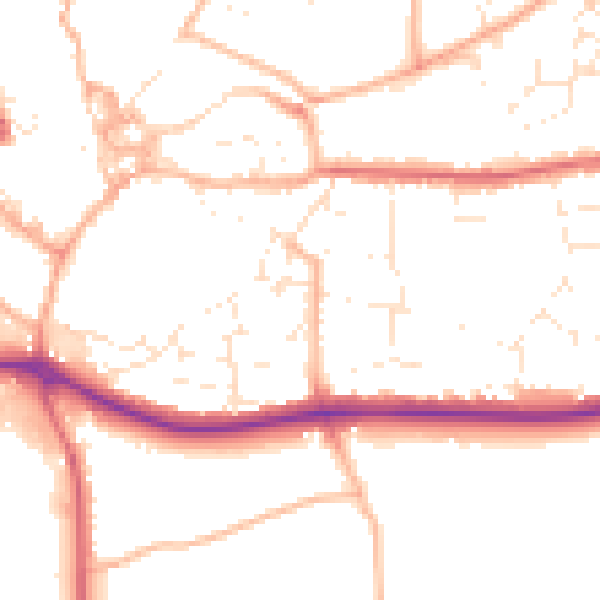 Daytime road noise heatmap for PL25 4UG