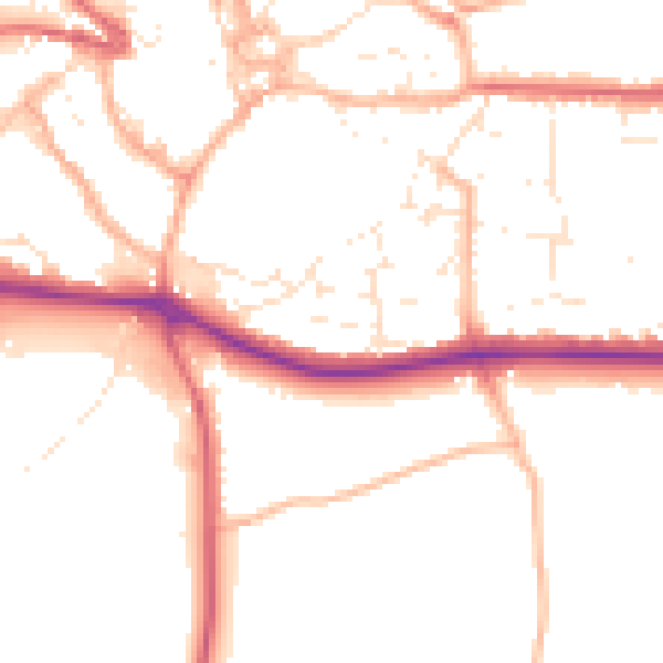 Daytime road noise heatmap for PL25 4UN