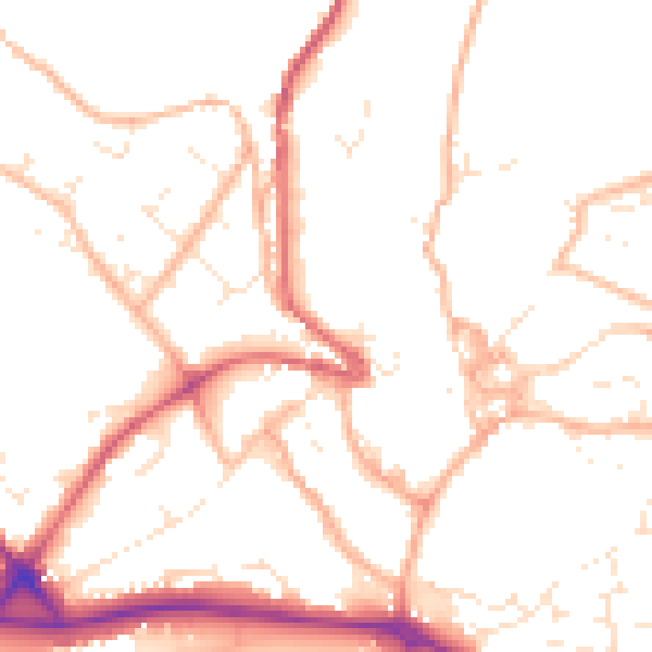 Daytime road noise heatmap for PL25 5AE