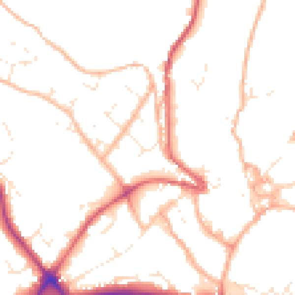 Daytime road noise heatmap for PL25 5AH