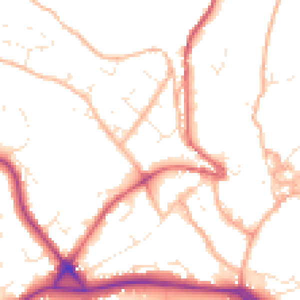 Daytime road noise heatmap for PL25 5AT