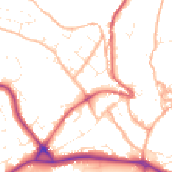 Daytime road noise heatmap for PL25 5AX