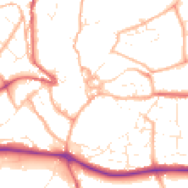 Daytime road noise heatmap for PL25 5BH