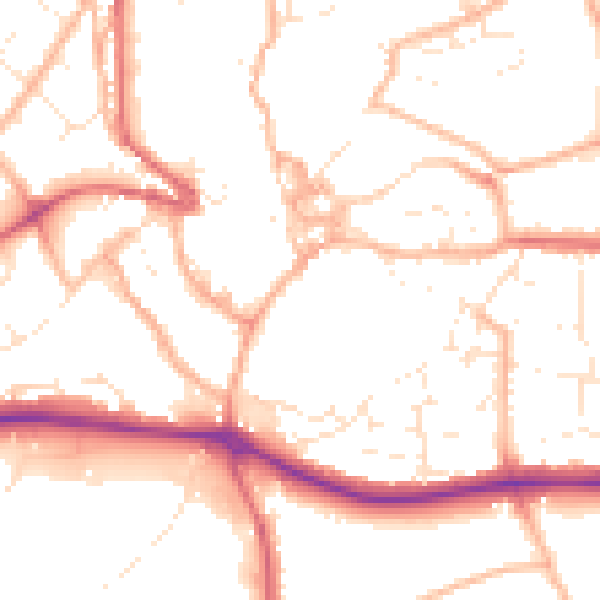 Daytime road noise heatmap for PL25 5BJ