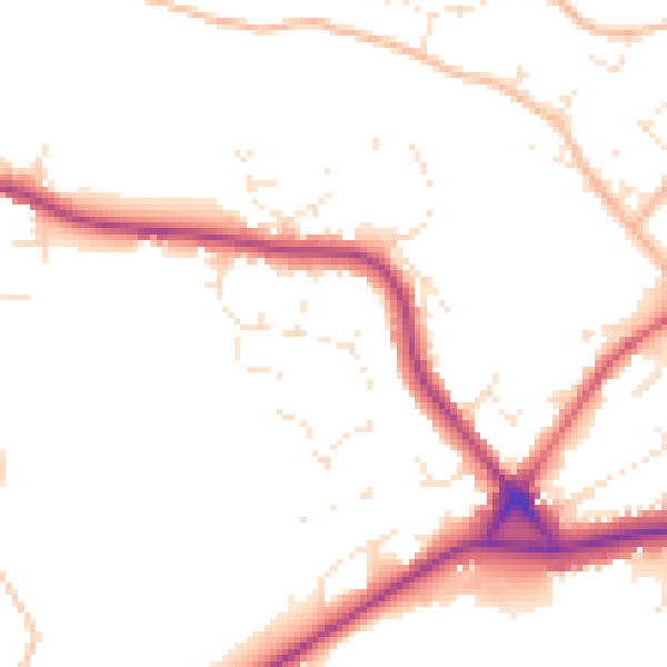 Daytime road noise heatmap for PL25 5EE