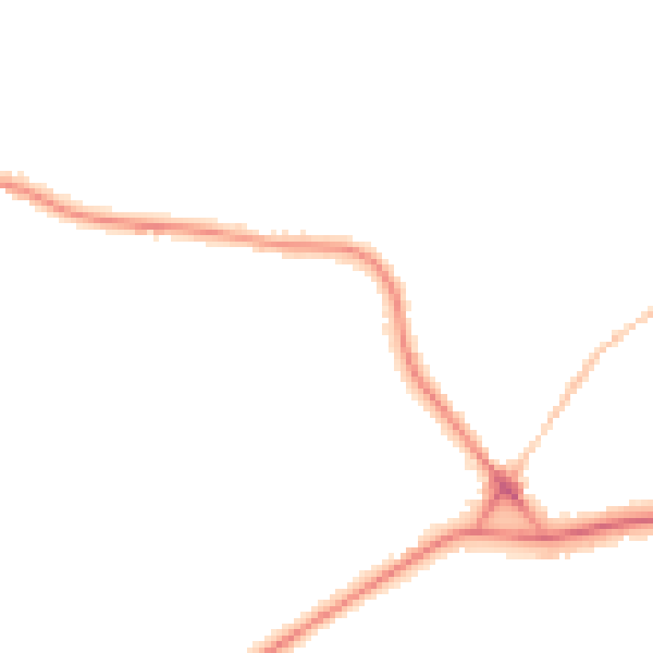 Night-time road noise heatmap for PL25 5EE