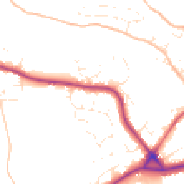 Daytime road noise heatmap for PL25 5EG