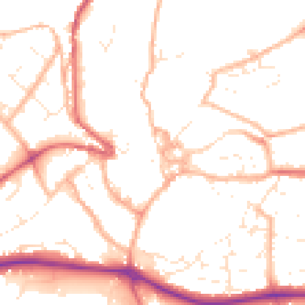 Daytime road noise heatmap for PL25 5EN