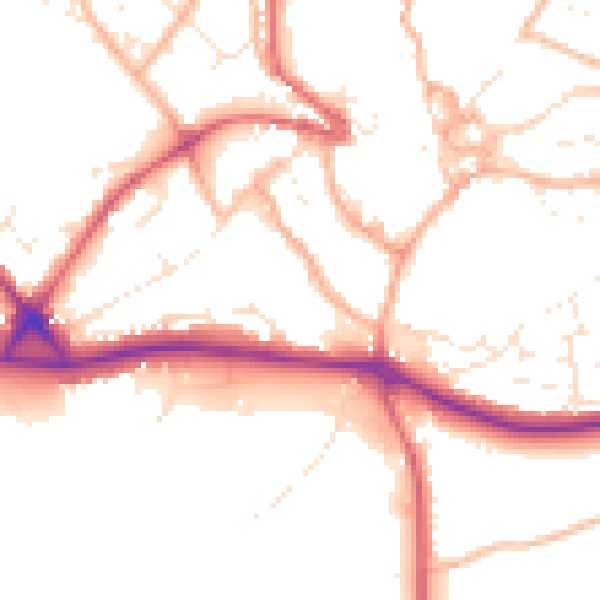 Daytime road noise heatmap for PL25 5FB