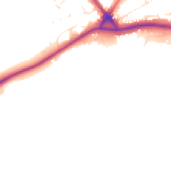 Daytime road noise heatmap for PL25 5GB