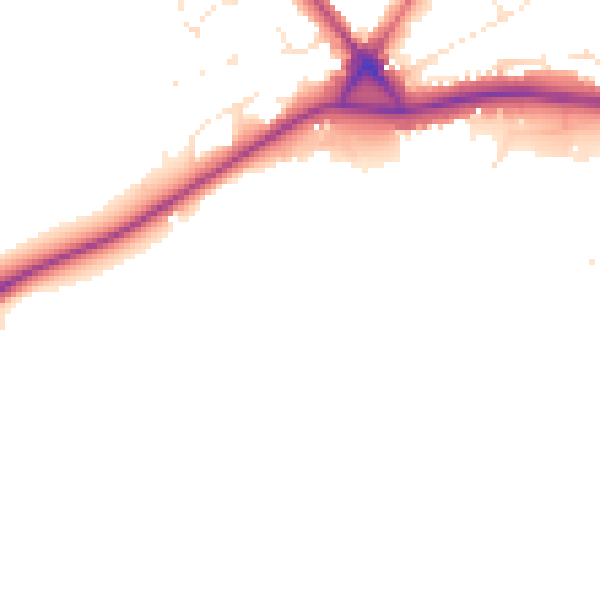 Daytime road noise heatmap for PL25 5GE